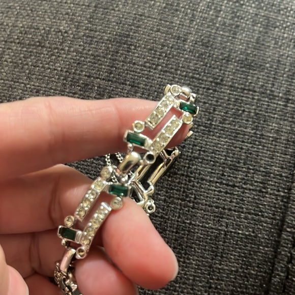 Vintage Sarah Coventry Emerald Ice Bracelet & Earrings Jewelry Set - Picture 5 of 16